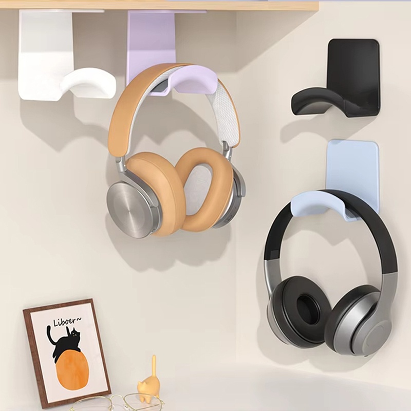 Headphone Stand Desk - 2 Buah Penyangga Headphone Plastik Universal